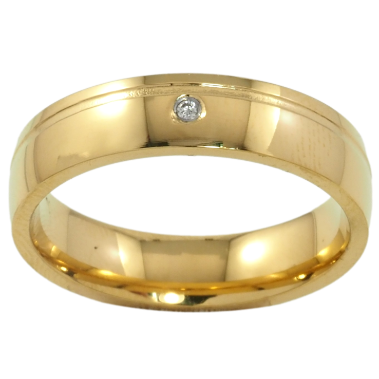 Кольцо Xuping TTM Stainless Steel Цвет 14К Вставка цирконий, шир. 5мм фото №13