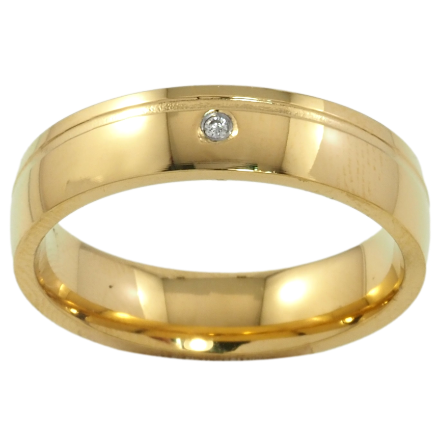 Кольцо Xuping TTM Stainless Steel Цвет 14К Вставка цирконий, шир. 5мм фото №1