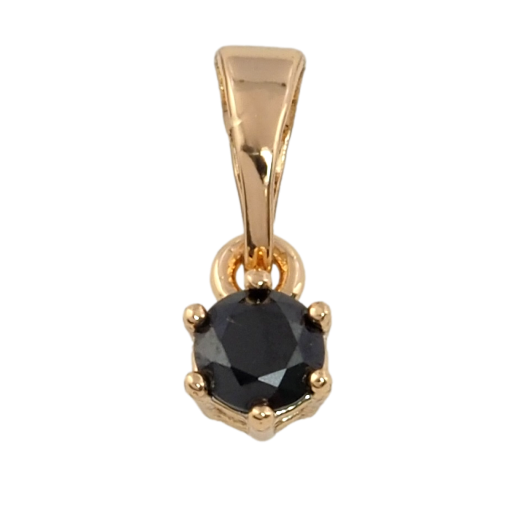Кулон Xuping Позолота 18K Чорний фіаніт, ø 4мм» для ланцюжка до 5мм фото №20