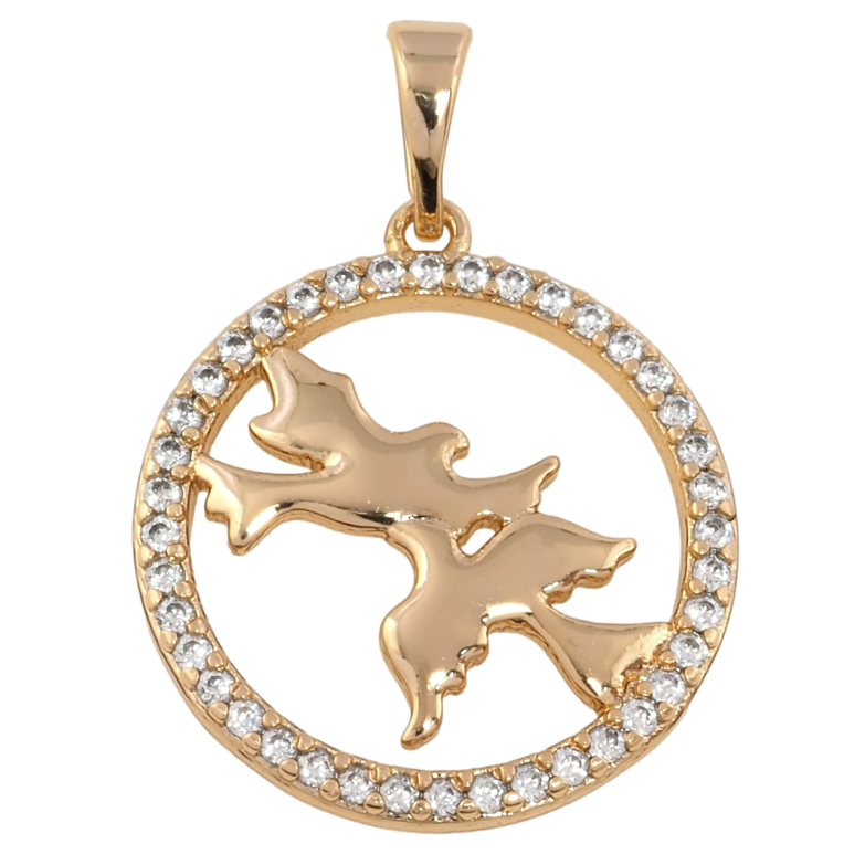 Кулон Xuping Позолота 18K Колечко з цирконієм Відьма на мітлі» для ланцюжка до 5мм фото №1