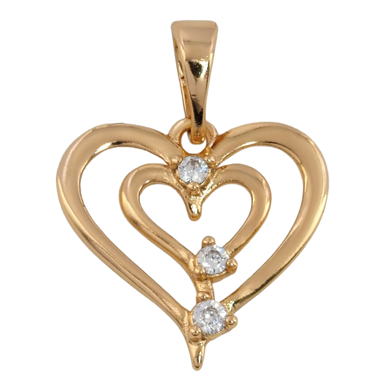 Кулон Xuping Позолота 18K Сердечко з цирконієм» для ланцюжка до 5мм фото №1
