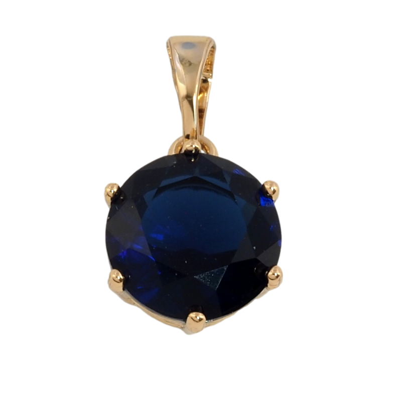 Кулон Xuping Позолота 18K Синий фианит, ø 10мм для цепочки до 5мм фото №2
