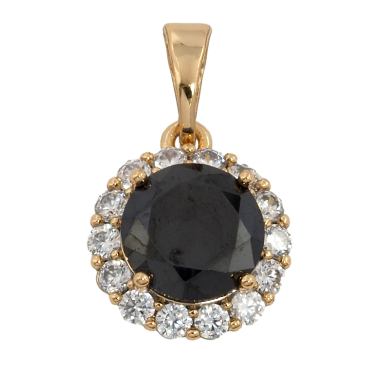 Кулон Xuping Позолота 18K Чорний фіаніт в обрамленні цирконію для ланцюжка до 5мм фото №2