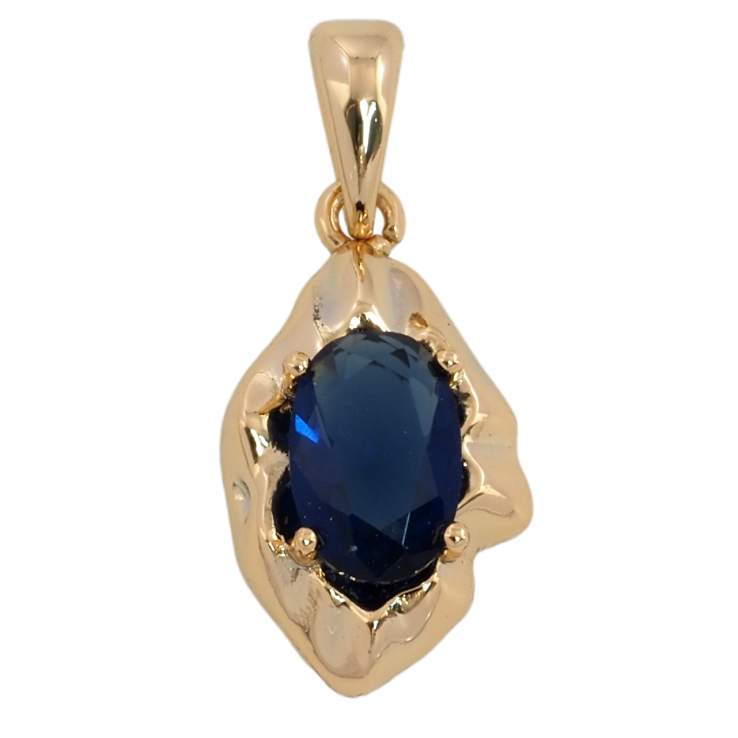 Кулон Xuping Позолота 18K Листочок з синім фіанітом для ланцюжка до 5мм фото №25