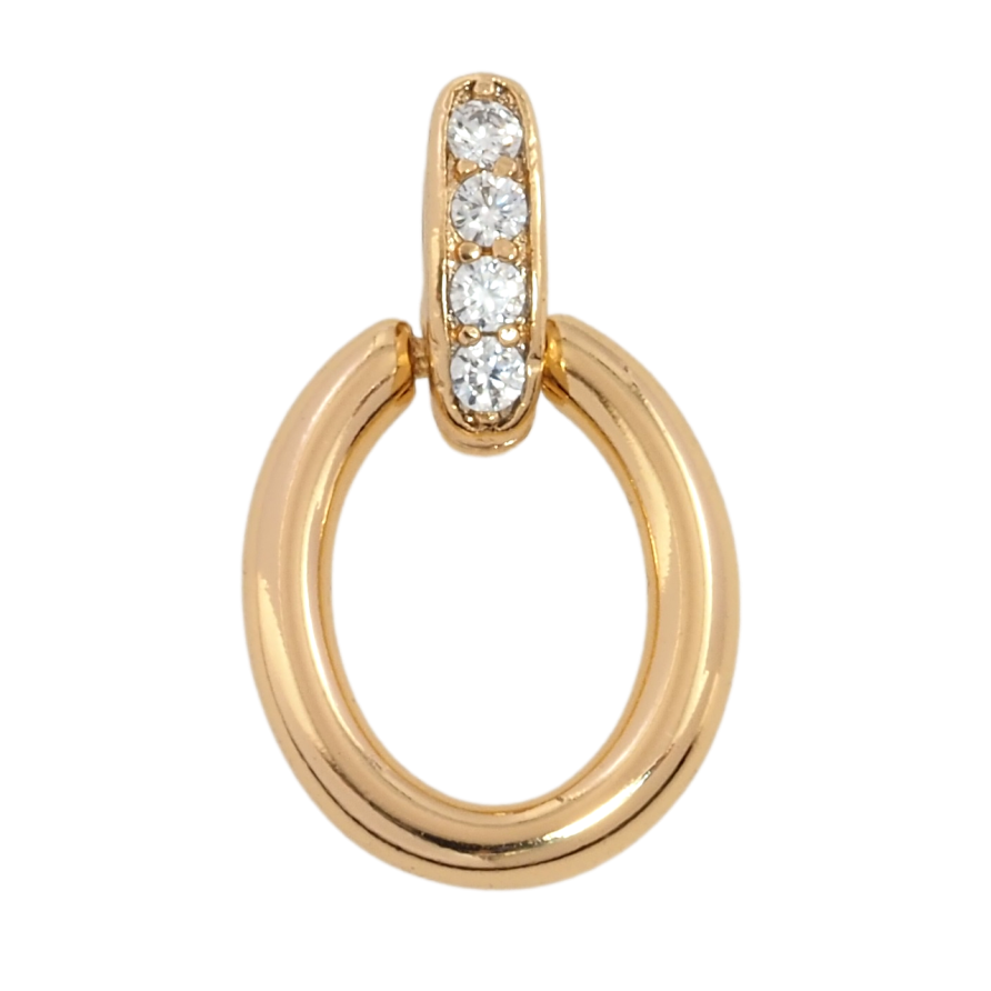 Кулон Xuping Позолота 18K «Овал з цирконієм» для ланцюжка до 2 мм фото №1