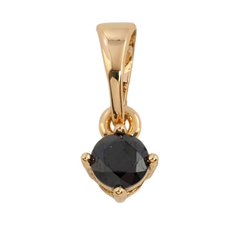 Кулон Xuping Позолота 18K Чорний фіаніт, ø 4мм» для ланцюжка до 5мм фото №15