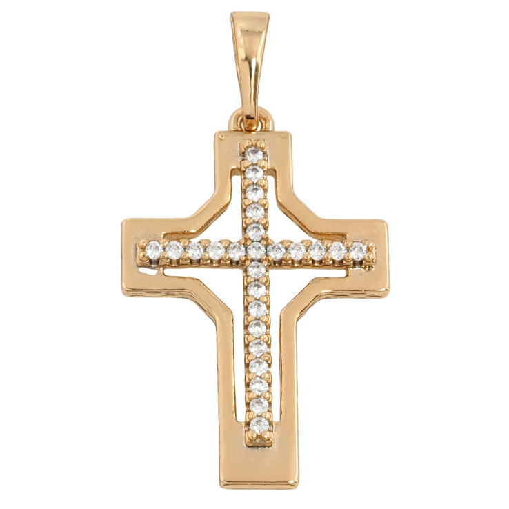 Кулон Xuping Позолота 18K Крест с цирконием для цепочки до 6мм фото №21