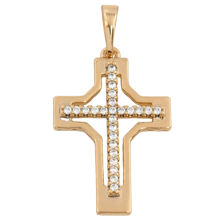Кулон Xuping Позолота 18K Хрест з цирконієм для ланцюжка до 6мм фото №20