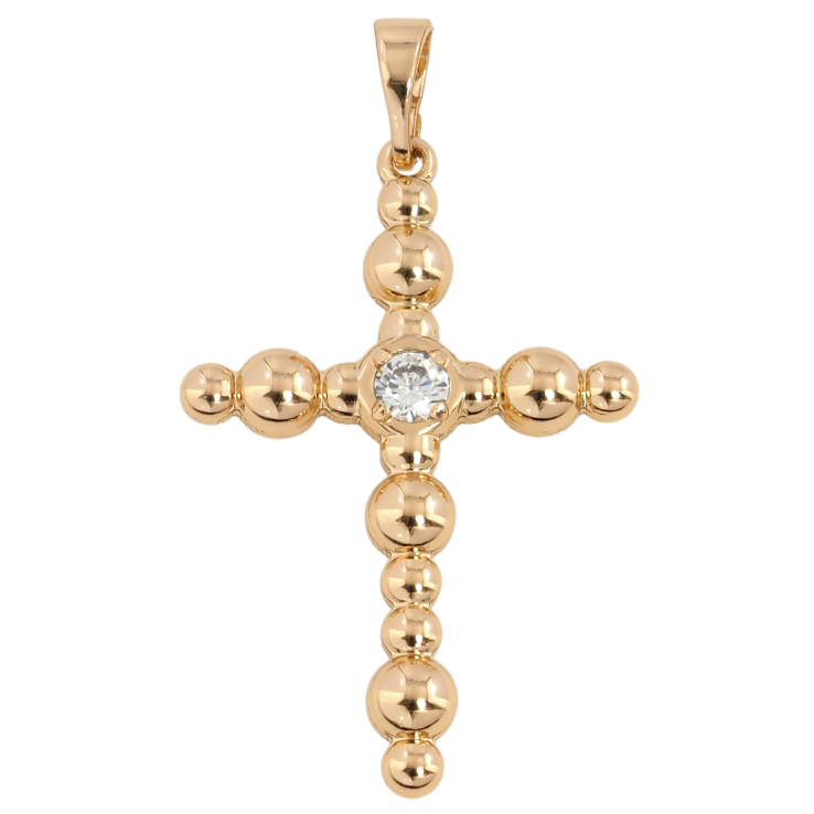 Кулон Xuping Позолота 18K Крест с цирконием для цепочки до 5мм фото №23