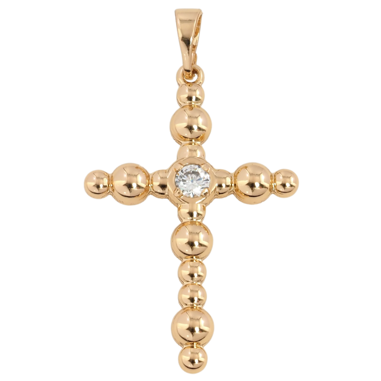 Кулон Xuping Позолота 18K Хрест з цирконієм для ланцюжка до 5мм фото №3