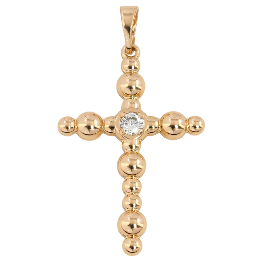Кулон Xuping Позолота 18K Крест с цирконием для цепочки до 5мм фото №1