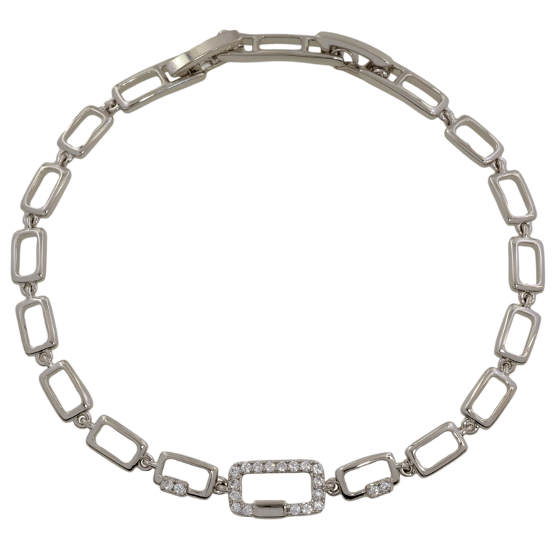 Браслет Xuping Родій «Прямокутні ланки з цирконієм» розмір з доп. замком 17,19см х 4.5мм фото №10