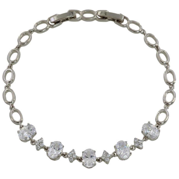 Браслет Xuping Родий Дорожка фианитов размер с доп. замком 17,19см х 4.5мм фото №13