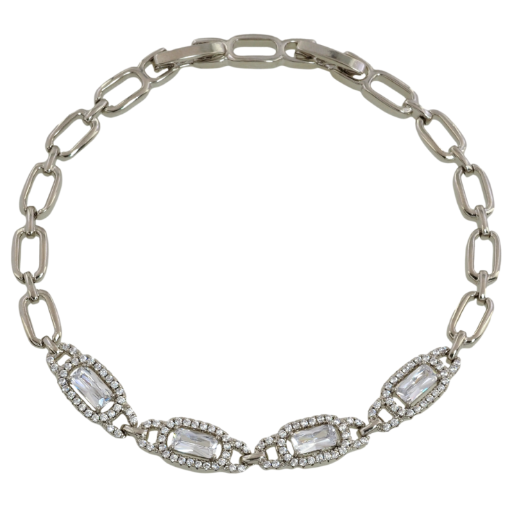 Браслет Xuping Родий Узор с цирконием размер с доп. замком 17.5,19.5см х 5мм фото №12