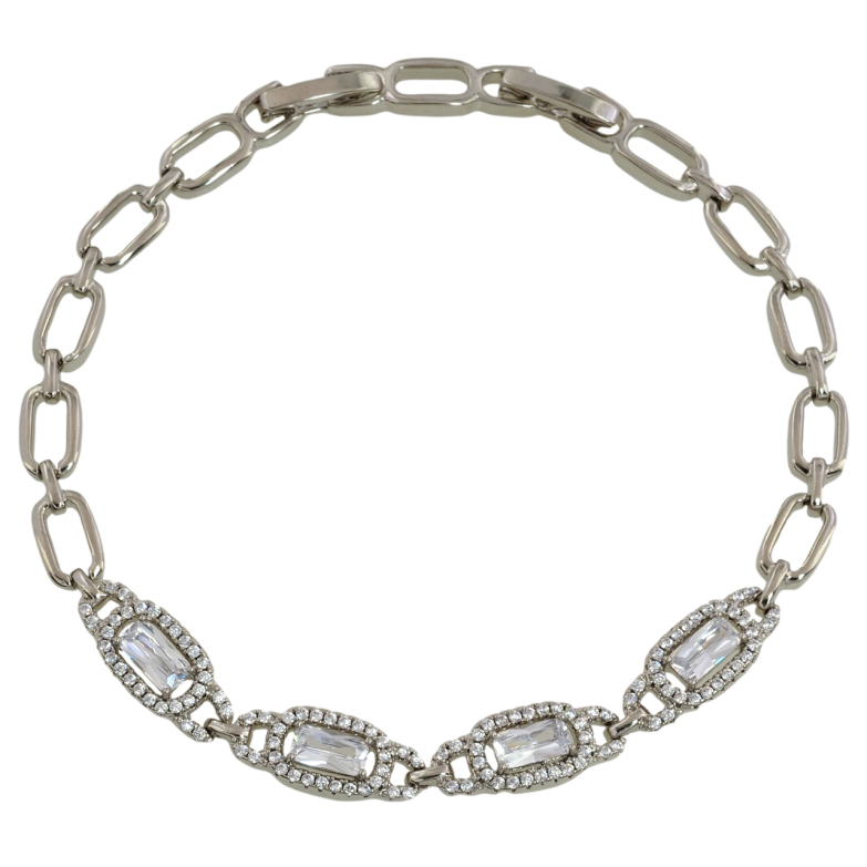 Браслет Xuping Родій «Візерунок з цирконієм» розмір з доп. замком 17.5,19.5см х 5мм фото №1