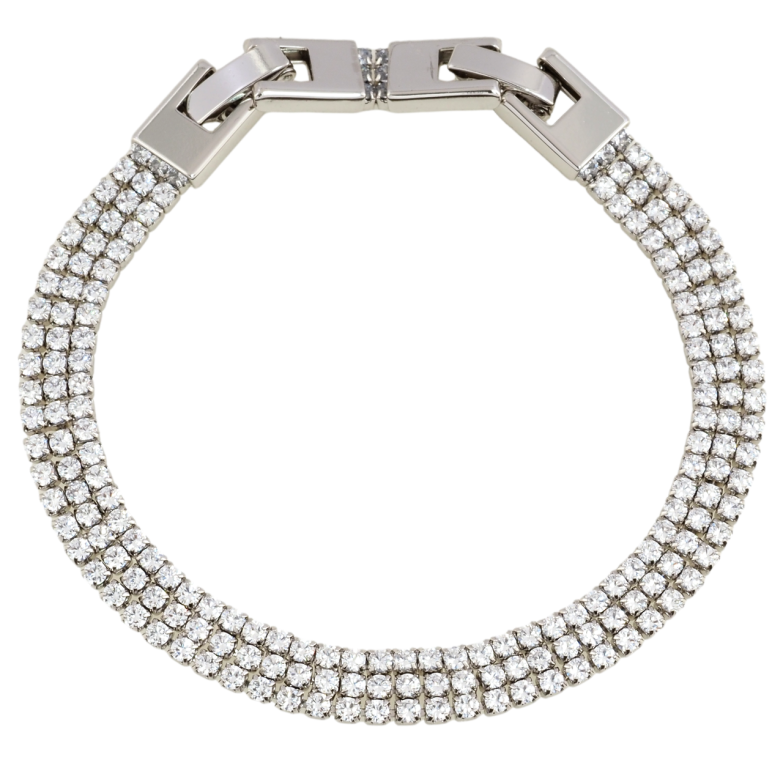 Браслет Xuping Родий Инкрустация цирконием размер с доп. замком 17,19см х 7мм фото №1