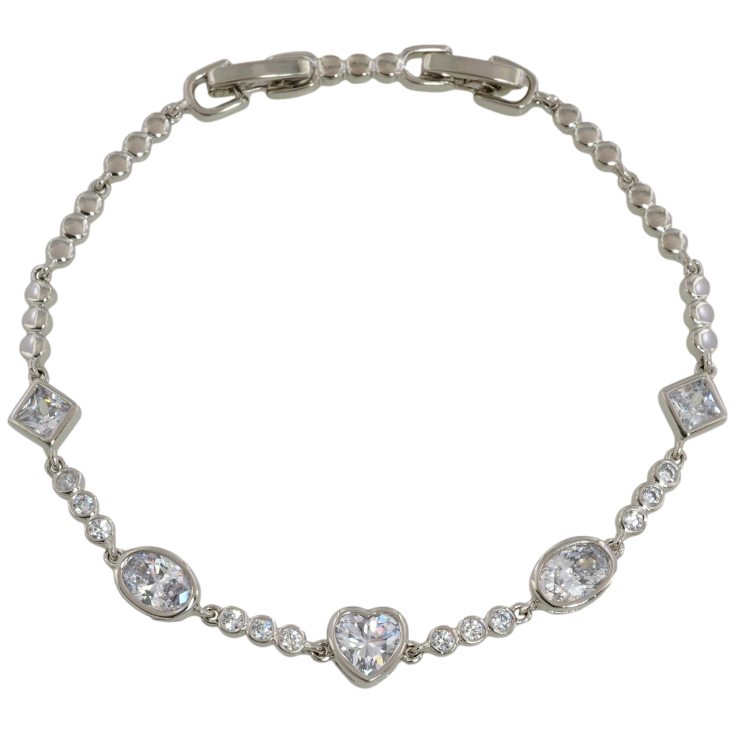 Браслет Xuping Родий Декоративный узор с цирконием размер с доп. замком 17.5,19.5см х 3мм фото №17