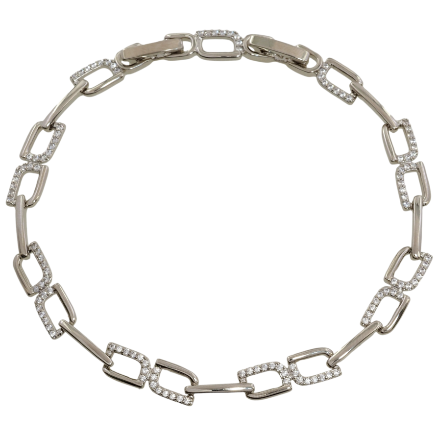 Браслет Xuping Родий Декоративный узор с цирконием размер с доп. замком 17.5,19.5см х 5.5мм фото №1