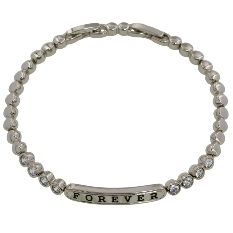 Браслет Xuping Родий Forever размер с доп. замком 17,19см х 4мм фото №1