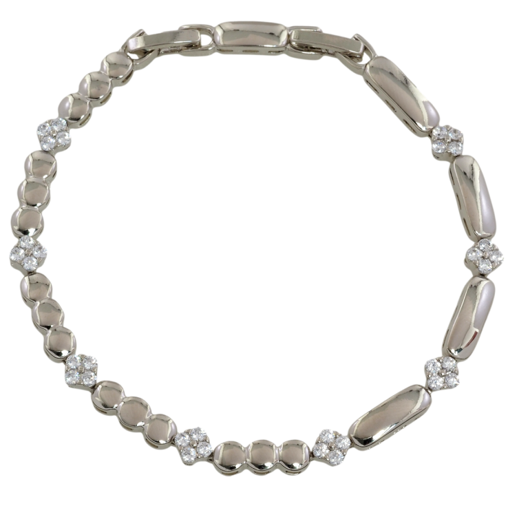 Браслет Xuping Родий Декоративный узор с цирконием размер с доп. замком 17.5,19.5см х 4мм фото №16