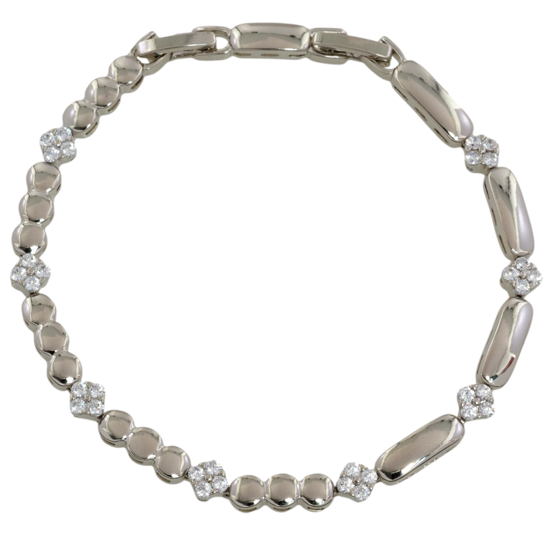 Браслет Xuping Родій «Декоративний візерунок з цирконієм» розмір з доп. замком 17.5,19.5см х 4мм фото №2