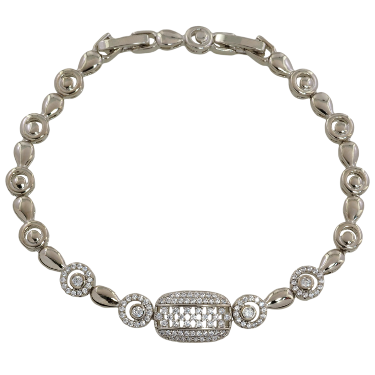 Браслет Xuping Родий Узор с инкрустацией цирконием размер с доп. замком 17.5,19.5см х 4-5мм фото №16