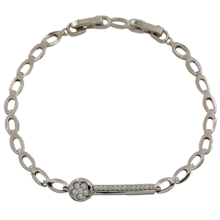 Браслет Xuping Родий Вставка с цирконием размер с доп. замком 17,19см х 4мм фото №22