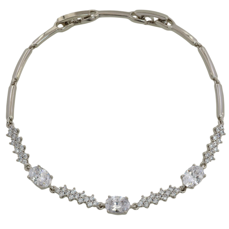 Браслет Xuping Родий Узор с цирконием размер с доп. замком 17.5,19.5см х 2мм фото №13