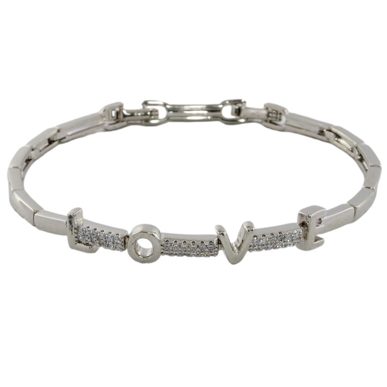 Браслет Xuping Родій «Love» розмір з доп. замком 17,19см х 3мм фото №1