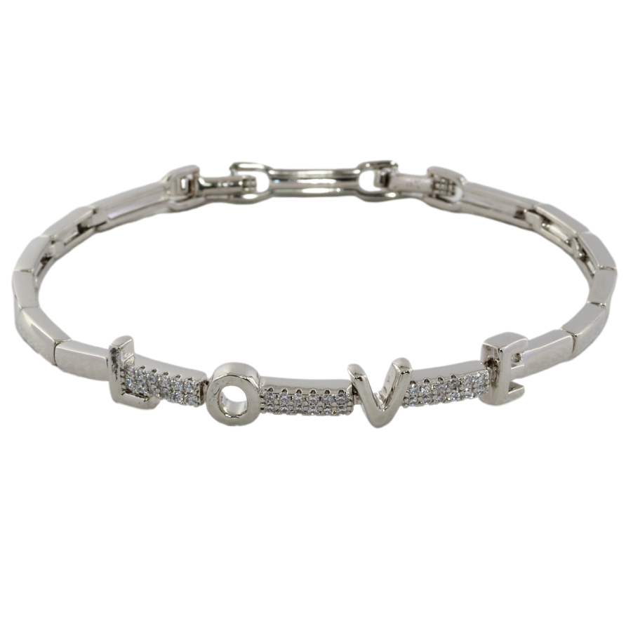 Браслет Xuping Родий Love размер с доп. замком 17,19см х 3мм фото №1