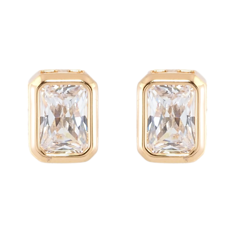 Серьги Xuping Позолота 18K пусеты Фианиты фото №1