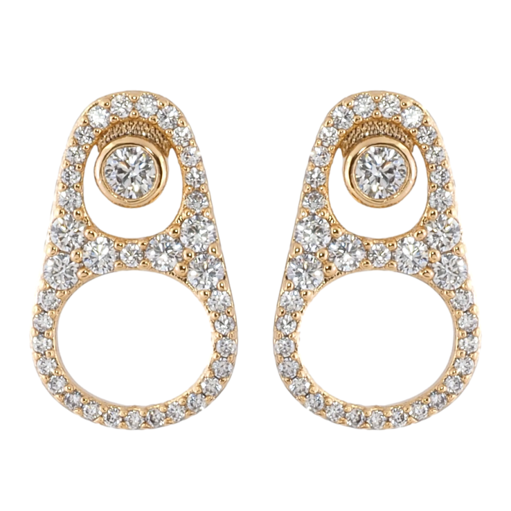 Серьги Xuping Позолота 18K пусеты Открывашки с инкрустацией цирконием фото №9