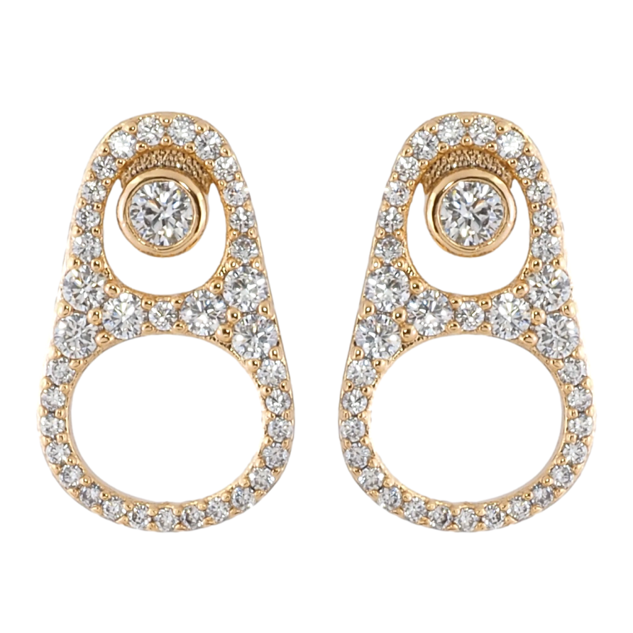 Серьги Xuping Позолота 18K пусеты Открывашки с инкрустацией цирконием фото №1 Серьги Xuping Позолота 18K пусеты Открывашки с инкрустацией цирконием фото №1