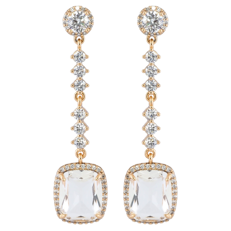 Сережки Xuping Позолота 18K пусети «Елегантні підвіски з цирконієм і фіанітами» фото №1