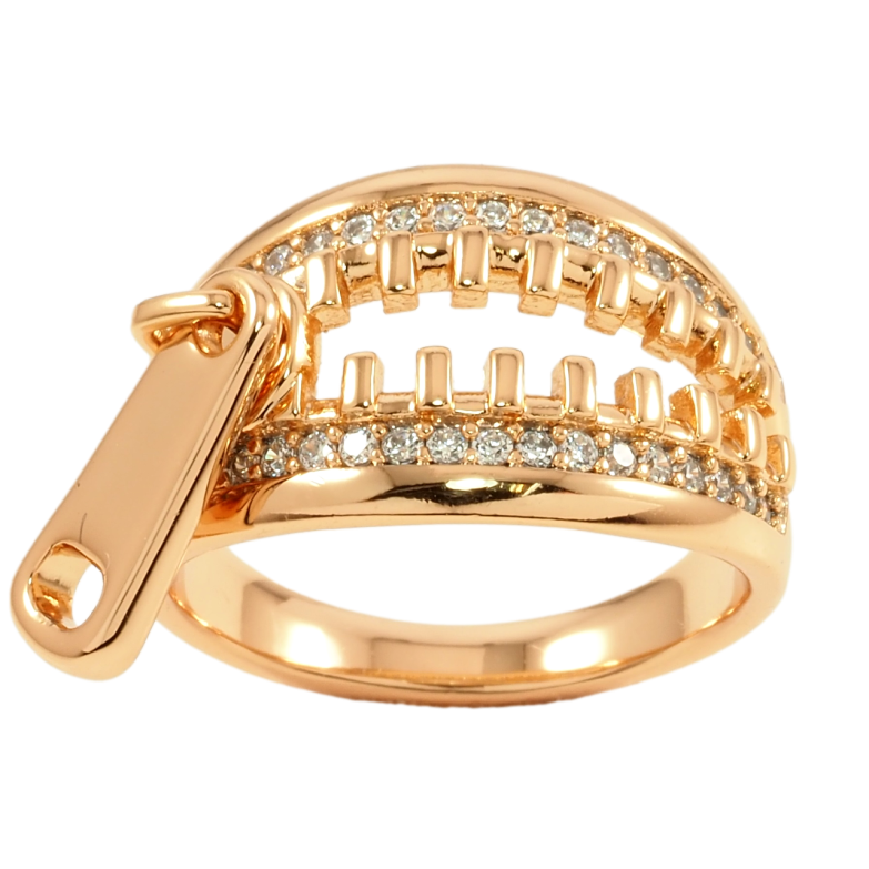 Кольцо Xuping Позолота 18K Молния с бегунком фото №2