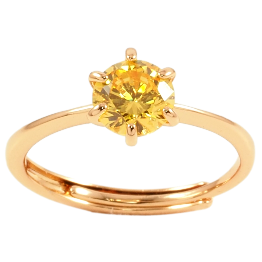 Кольцо Xuping Позолота 18K Желтый фианит, ø 6мм фото №1