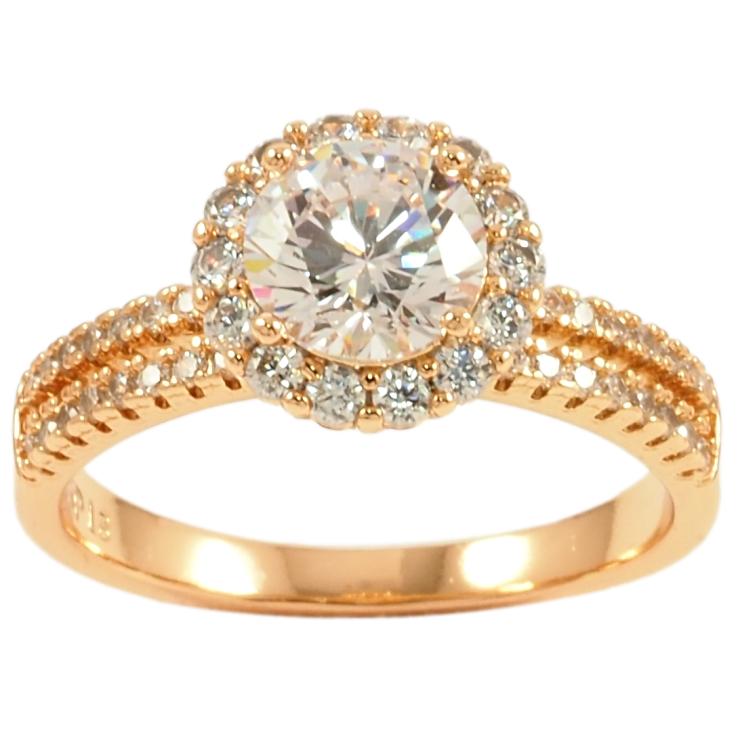 Кольцо Xuping Позолота 18K Инкрустация цирконием фото №7