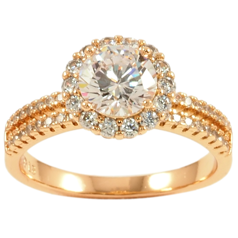 Кольцо Xuping Позолота 18K Инкрустация цирконием фото №1