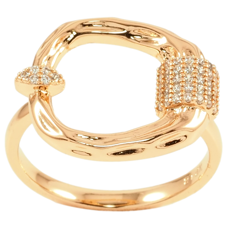 Кольцо Xuping Позолота 18K Декоративный круг с цирконием фото №1