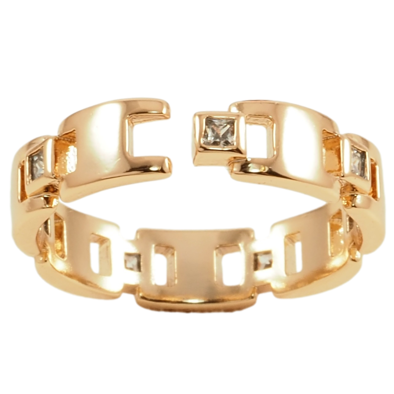 Каблучка Xuping Позолота 18K «Візерунок з цирконієм» фото №1