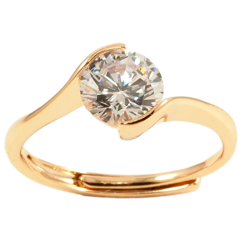 Каблучка Xuping Позолота 18K «Фіаніт, ø 7мм» фото №1