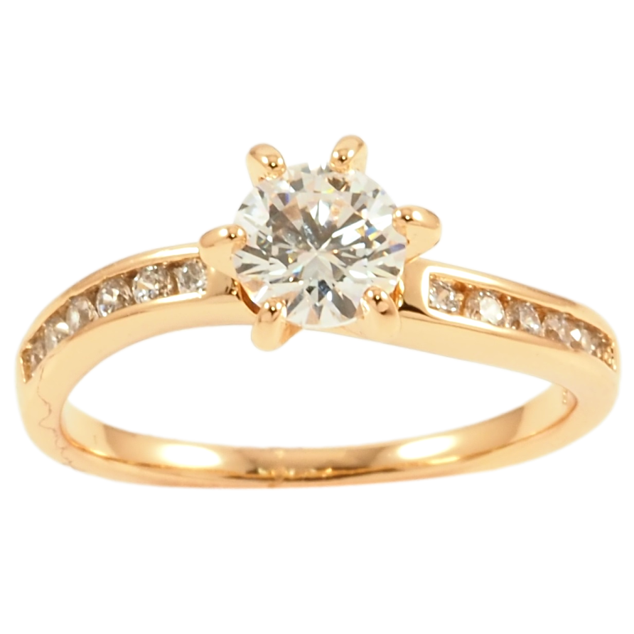 Кольцо Xuping Позолота 18K Фианит на дорожке циркония фото №1