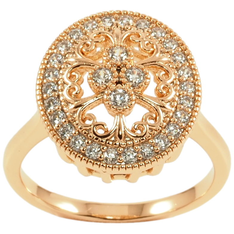 Кольцо Xuping Позолота 18K Вензельный узор с цирконием фото №1