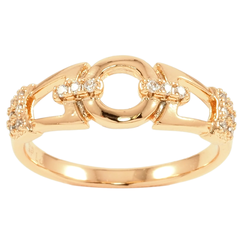 Каблучка Xuping Позолота 18K Візерунок з цирконієм» фото №1