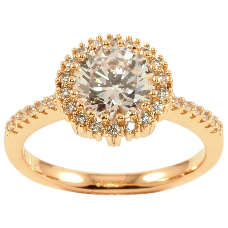 Кольцо Xuping Позолота 18K Фианит в обрамлении циркония фото №24