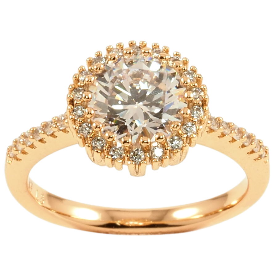 Кольцо Xuping Позолота 18K Фианит в обрамлении циркония фото №1