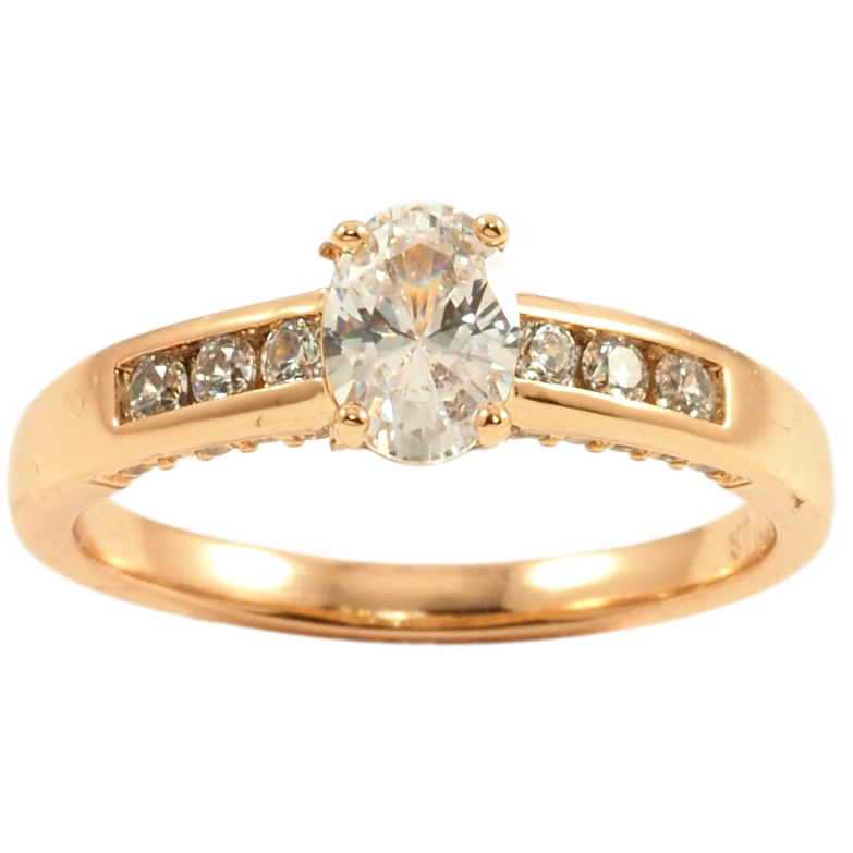 Кольцо Xuping Позолота 18K Фианит с дорожкой циркония фото №1