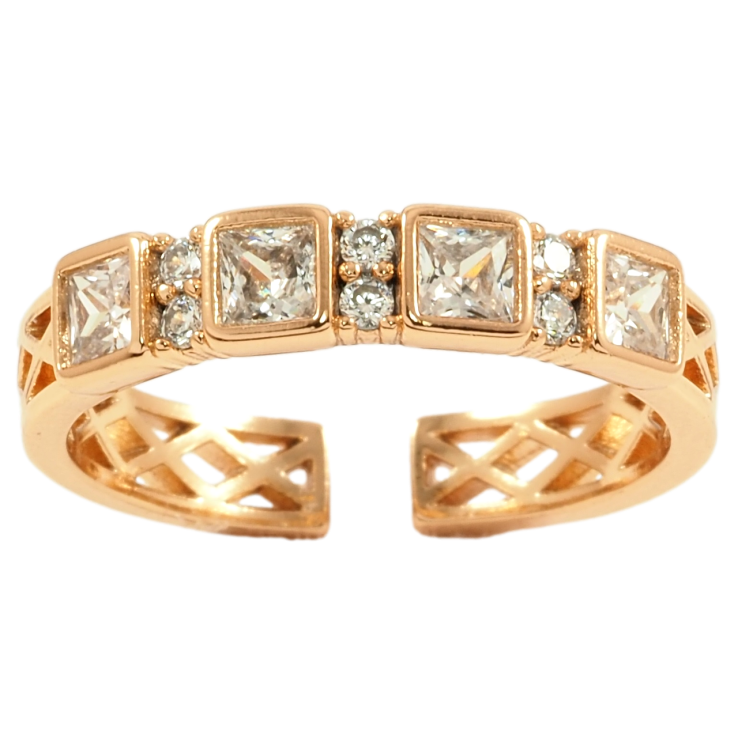 Кольцо Xuping Позолота 18K Инкрустация цирконием фото №5