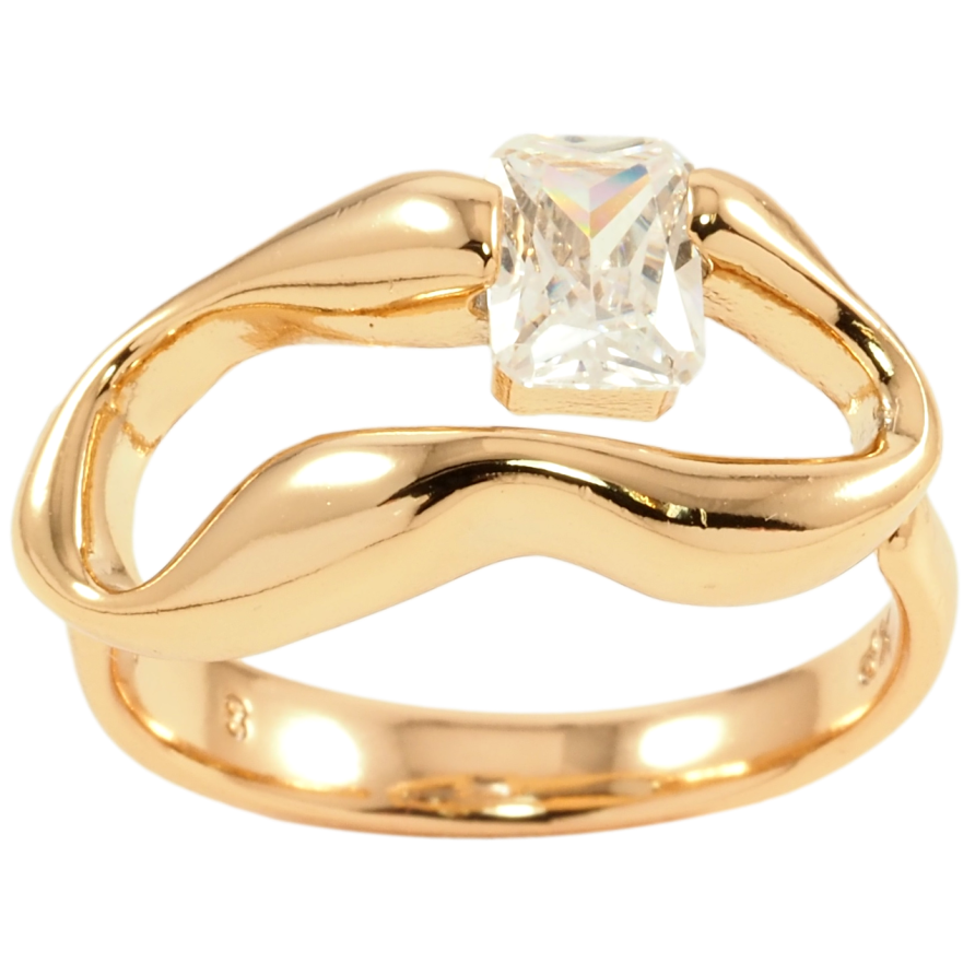 Кольцо Xuping Позолота 18K Декоративный узор с фианитом фото №1