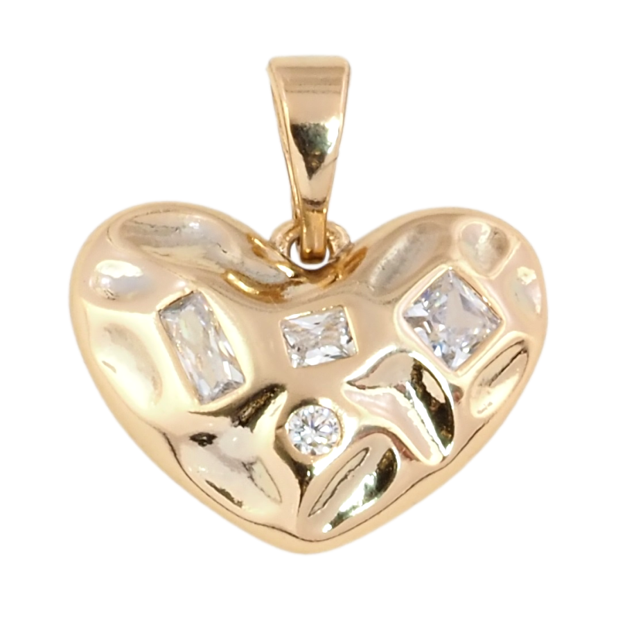 Кулон Xuping Позолота 18K Серце з фіанітами для ланцюжка до 5мм фото №1